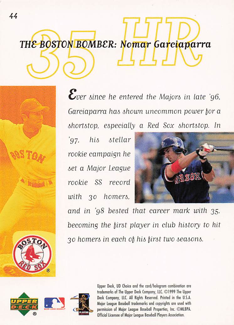 1999 UD Choice Baseball Nomar Garciaparra #44