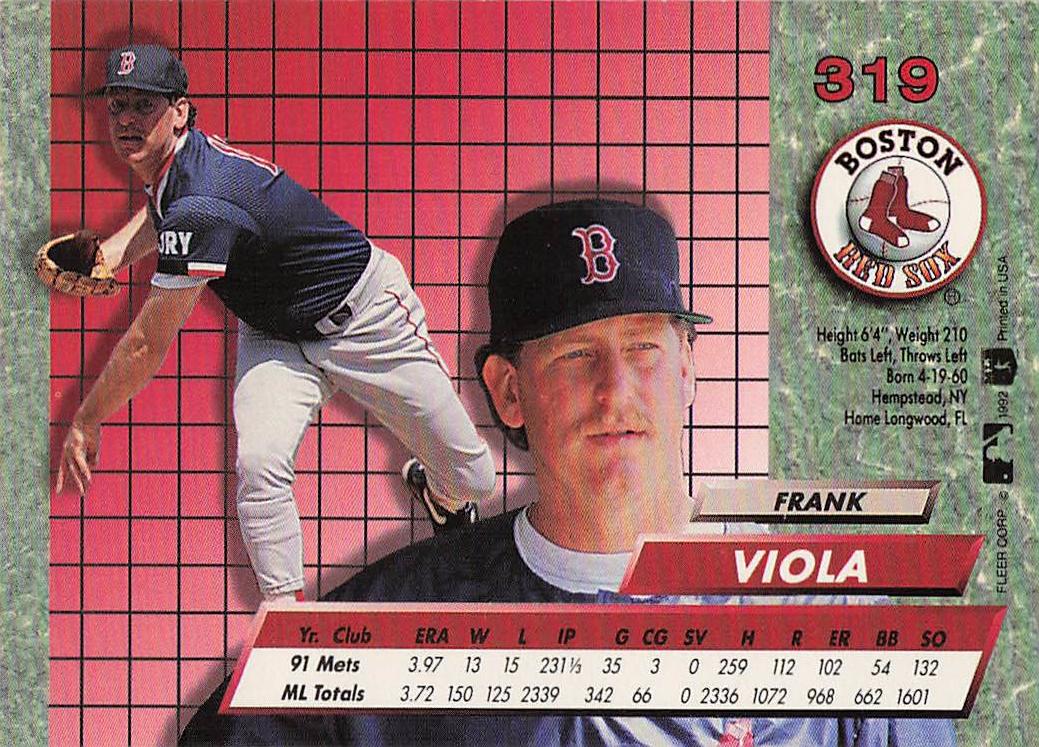 1992 Ultra Baseball Frank Viola #319