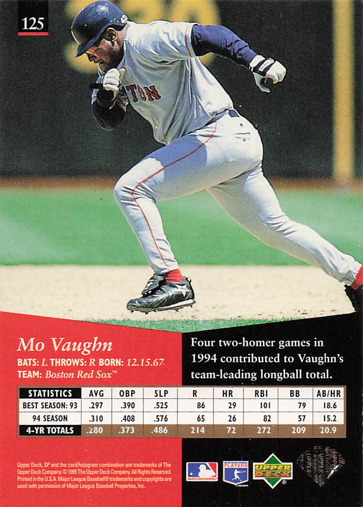1995 SP Baseball Mo Vaughn #125