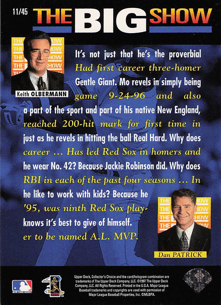 1997 Collector's Choice Baseball The Big Show Mo Vaughn #11