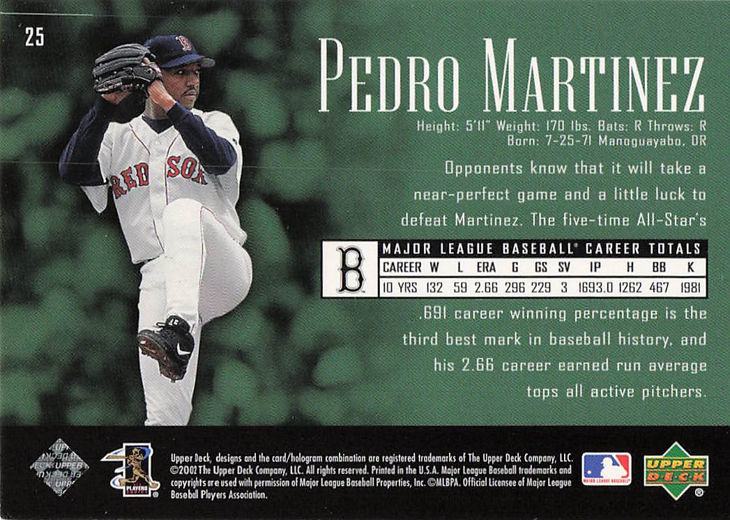 2002 Upper Deck Piece of History Baseball Pedro Martinez #25
