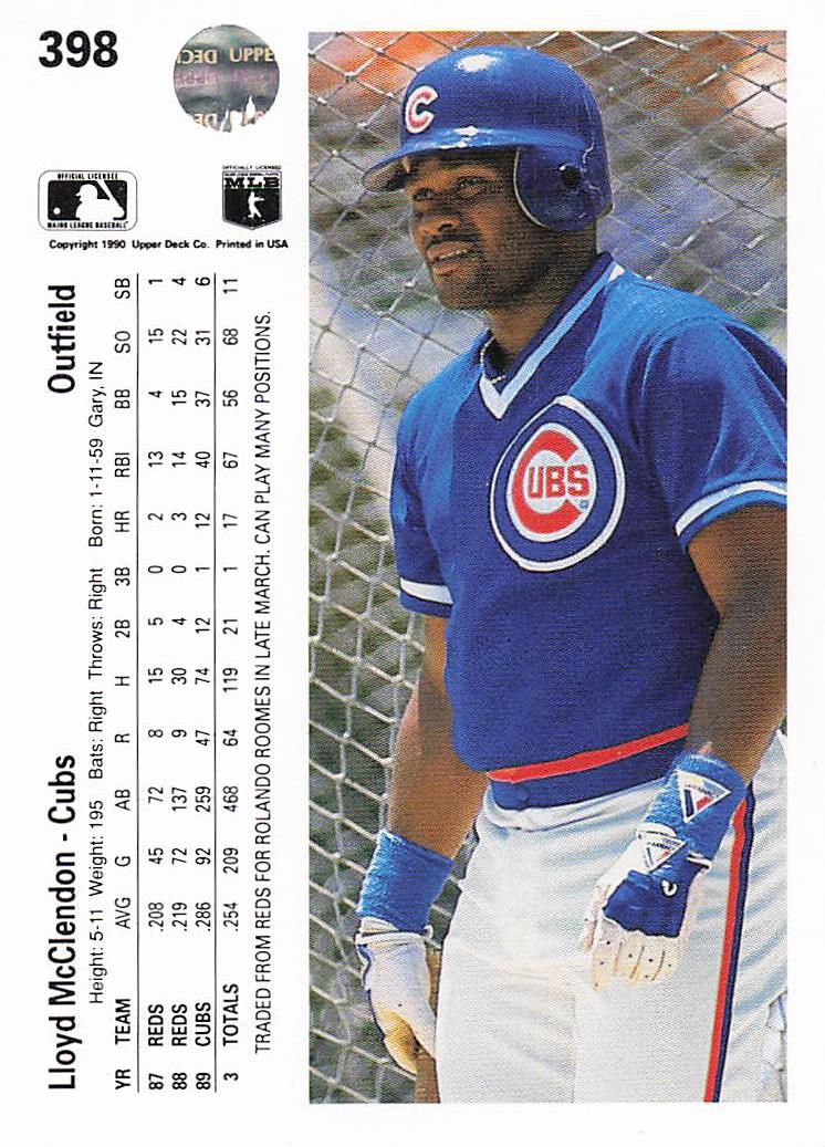 1990 Upper Deck Baseball Lloyd McClendon #398