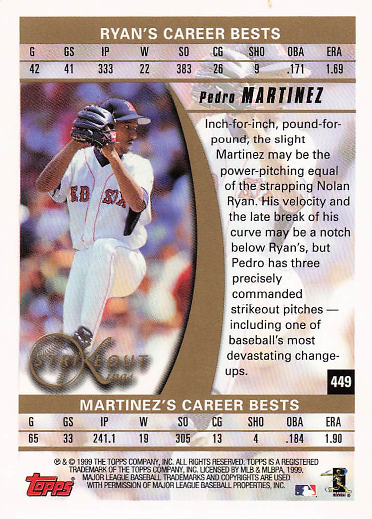 1999 Topps Baseball Pedro Martinez #449