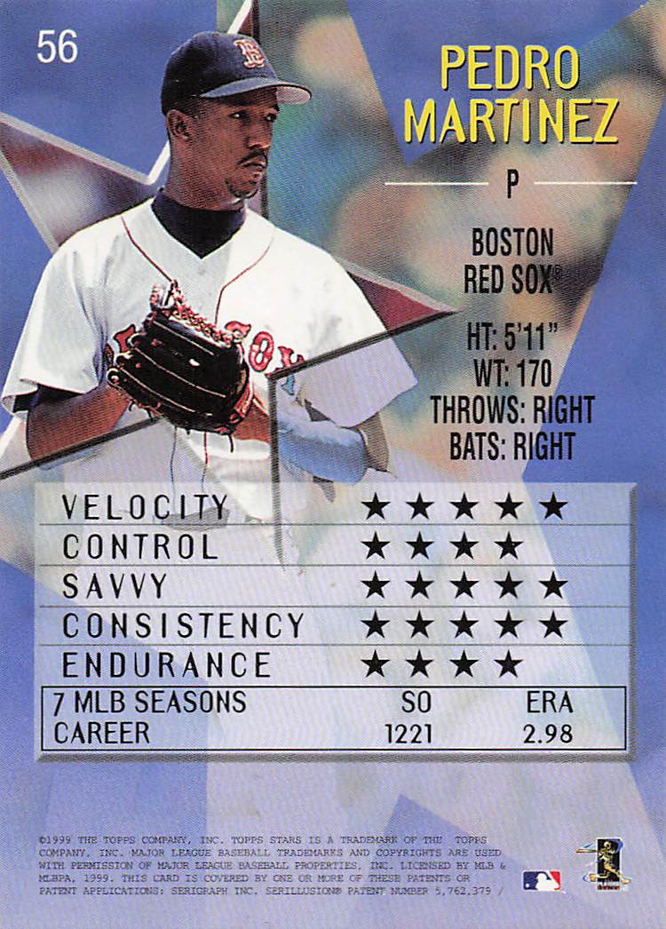 1999 Topps Stars Baseball Pedro Martinez #56