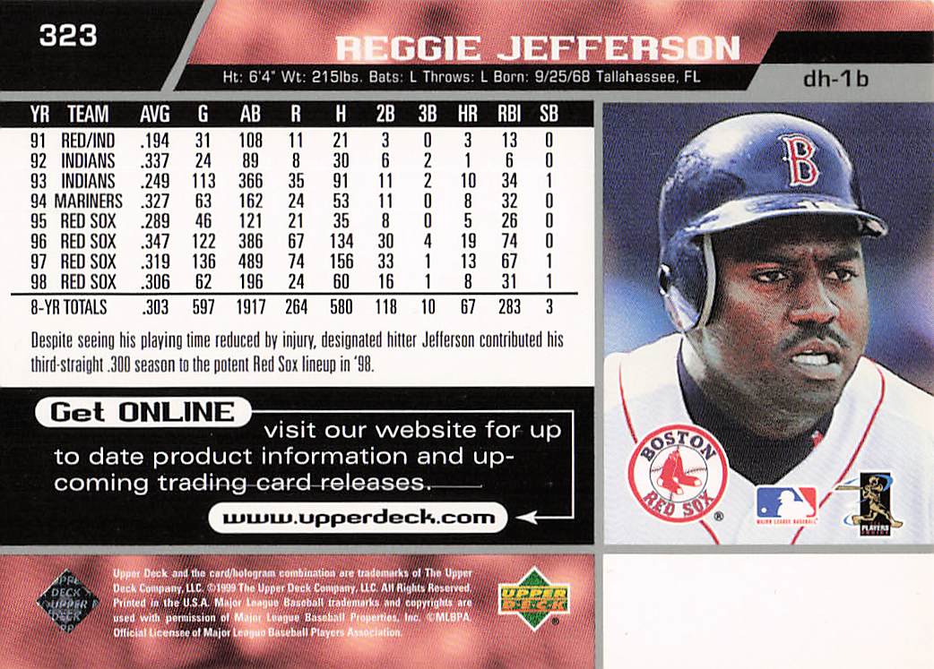 1999 Upper Deck Baseball Reggie Jefferson #323