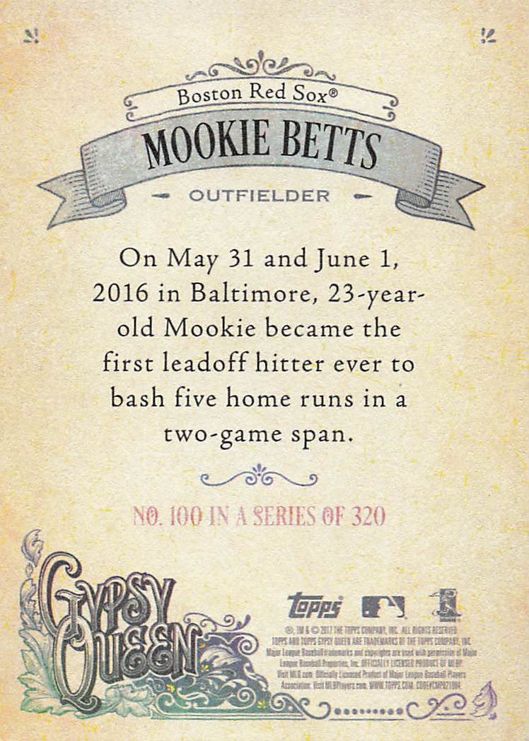 2017 Topps Gypsy Queen Baseball Mookie Betts #100