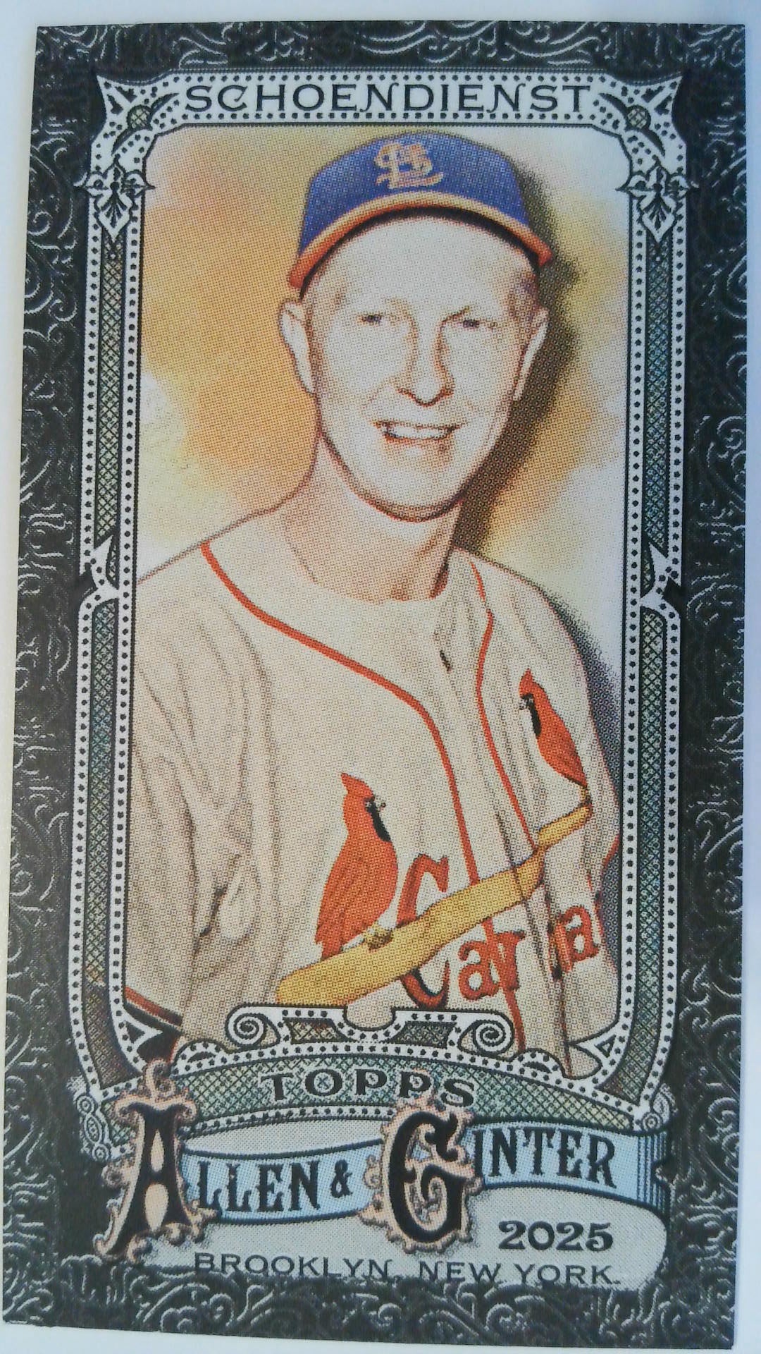 2025 Topps Allen & Ginter Baseball Mini Gold Border Red Schoendienst #304