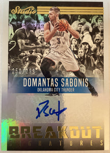 2016-17 Studio Breakout Signatures 250/299 Domantas Sabonis #9
