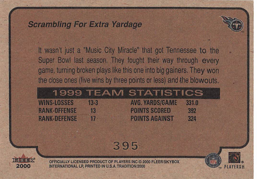 2000 Fleer Tradition Football Scrambling for Extra Yardage #395