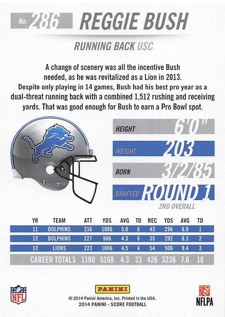 2014 Panini Hot Rookies Football Reggie Bush #286