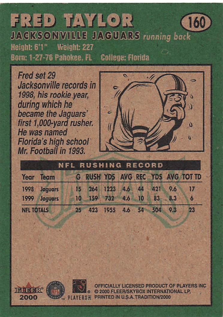 2000 Fleer Tradition Football Fred Taylor #160