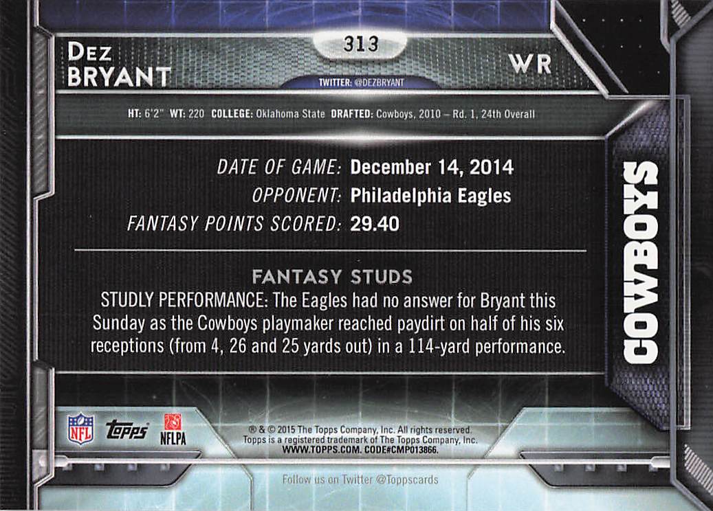 2015 Topps Football Dez Bryant #313