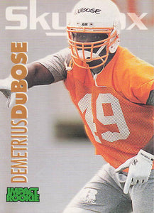 1993 SkyBox Impact Football Color Foils Demetrius DuBose #392 Rookie