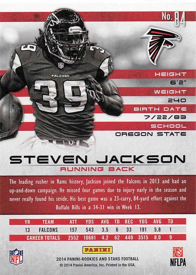 2014 Panini Rookies & Stars Football Steven Jackson #84