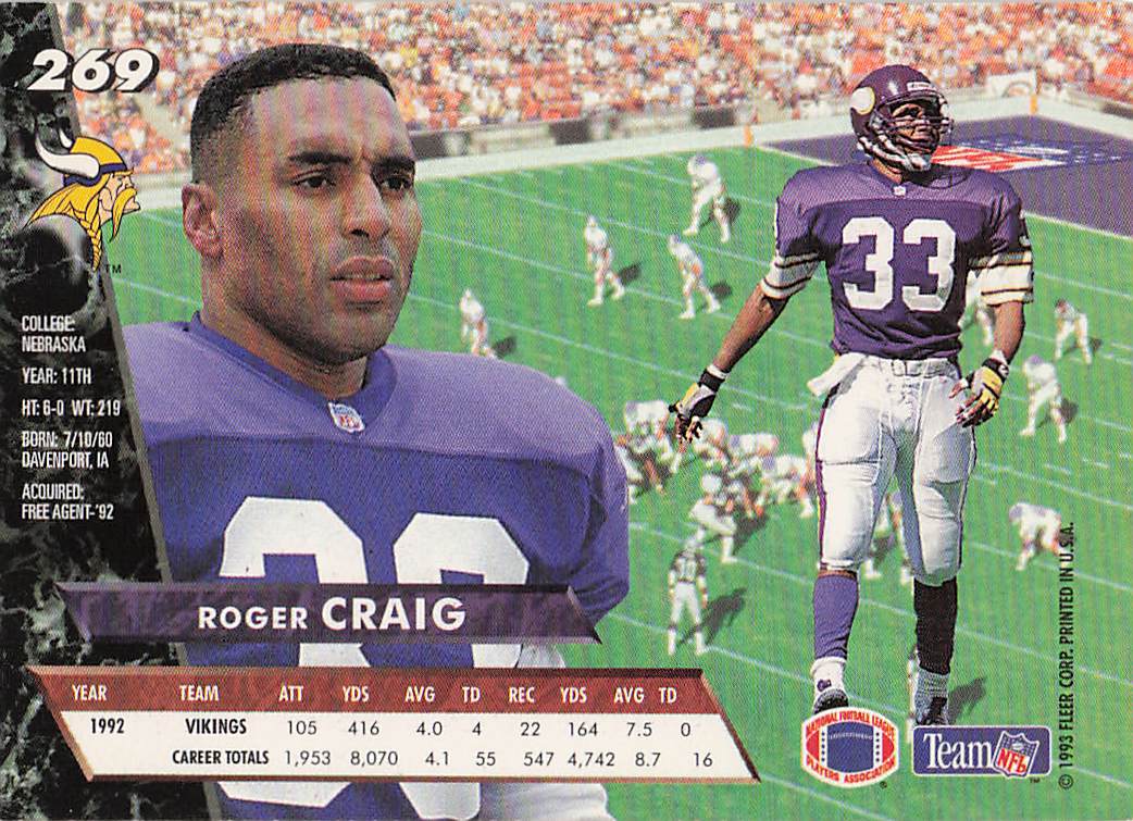 1993 Ultra Football Roger Craig #269
