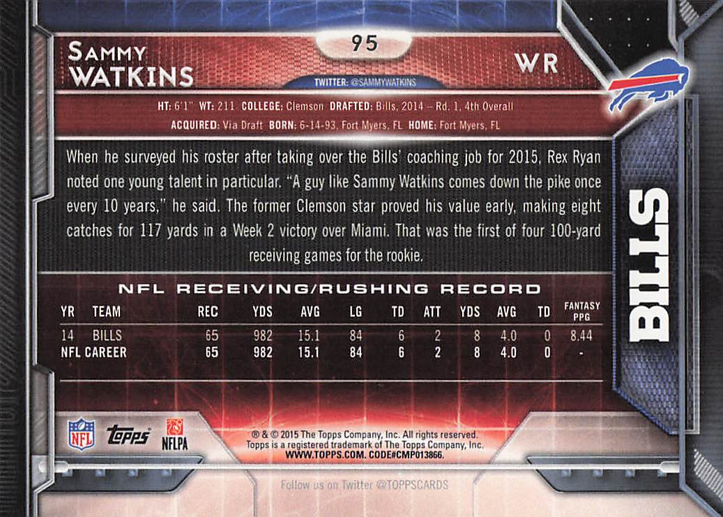2015 Topps Football Sammy Watkins #95
