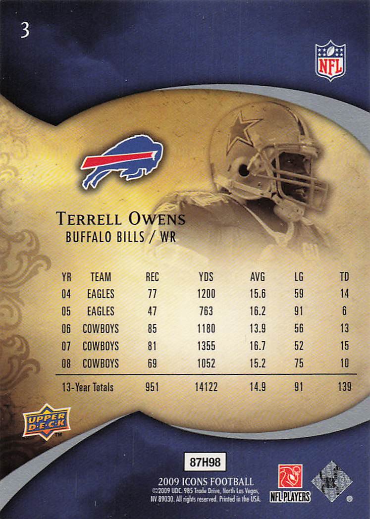 2009 Upper Deck Icons Football Terrell Owens #3