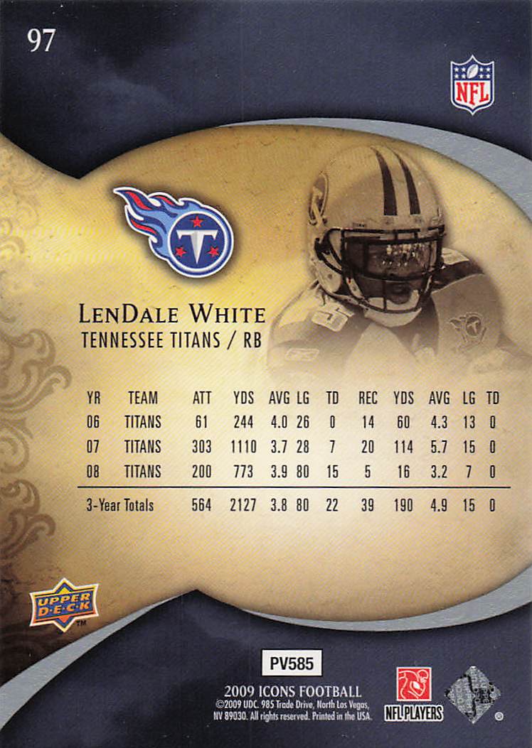 2009 Upper Deck Icons Football LenDale White #97
