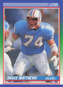 1990 Score Football Bruce Matthews #93