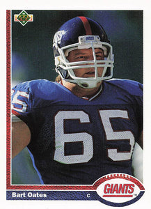 1991 Upper Deck Football Bart Oates #418b
