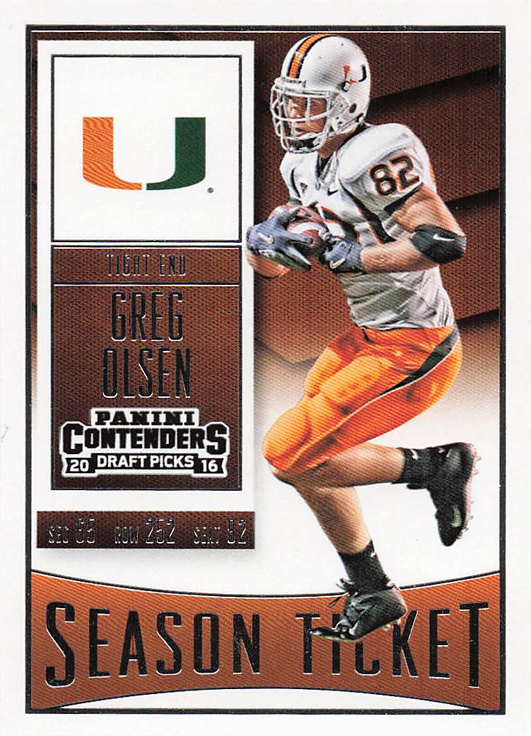 2016 Panini Contenders Draft Picks Football Greg Olsen #42