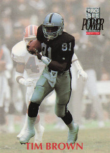 1992 Pro Set Power Football Tim Brown #276