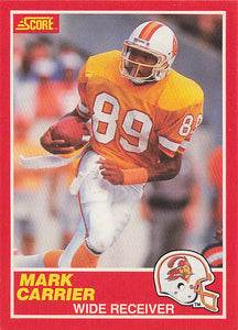 1989 Score Football Mark Carrier #188a Rookie