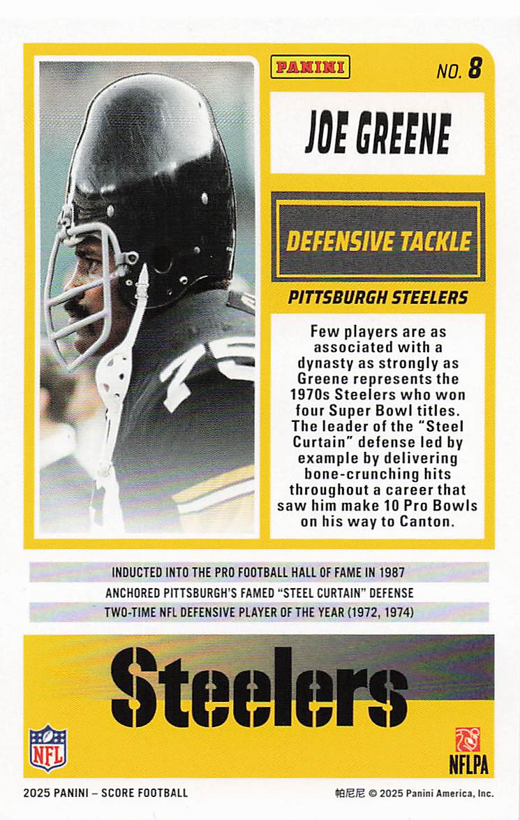 2025 Score-A-Treat Football Joe Greene #8