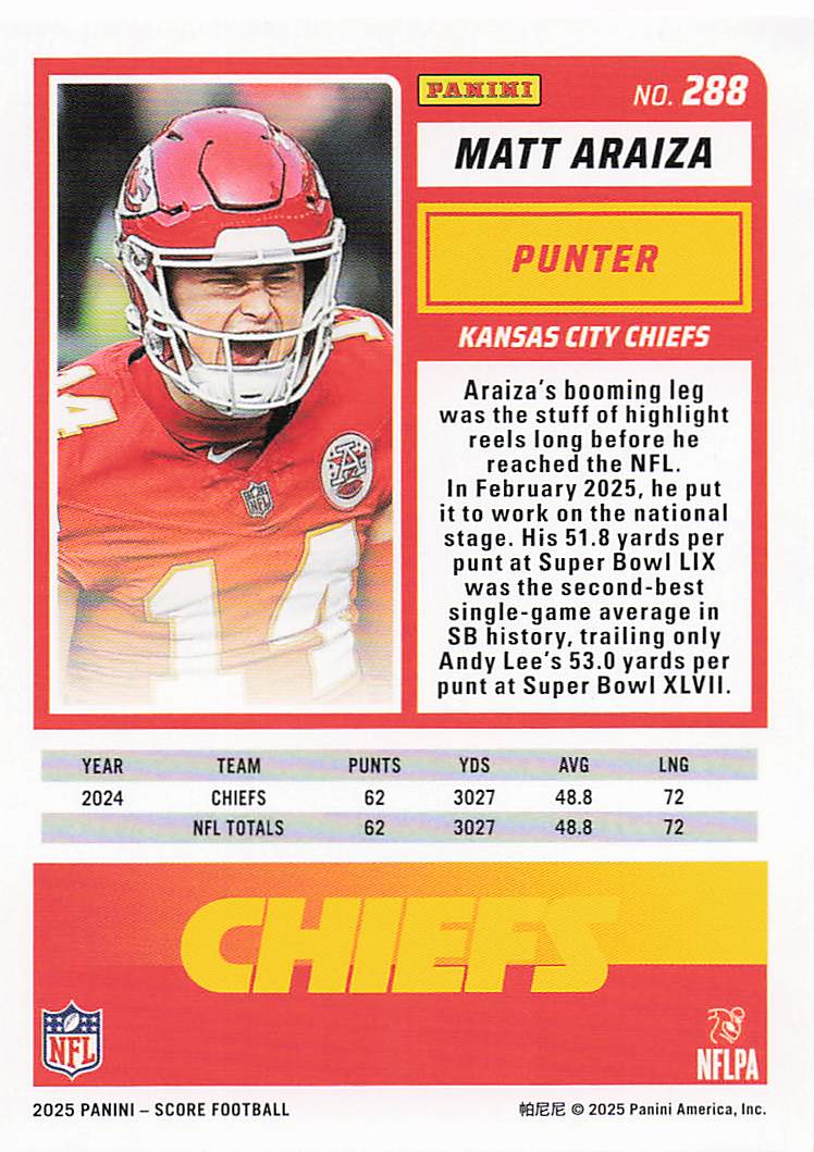 2025 Score-A-Treat Football Matt Araiza #288