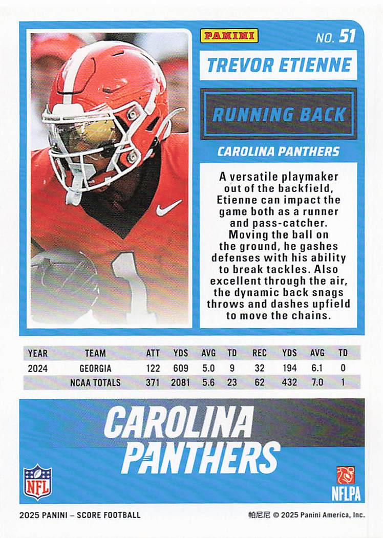 2025 Score-A-Treat Football Trevor Etienne #51 Rookie