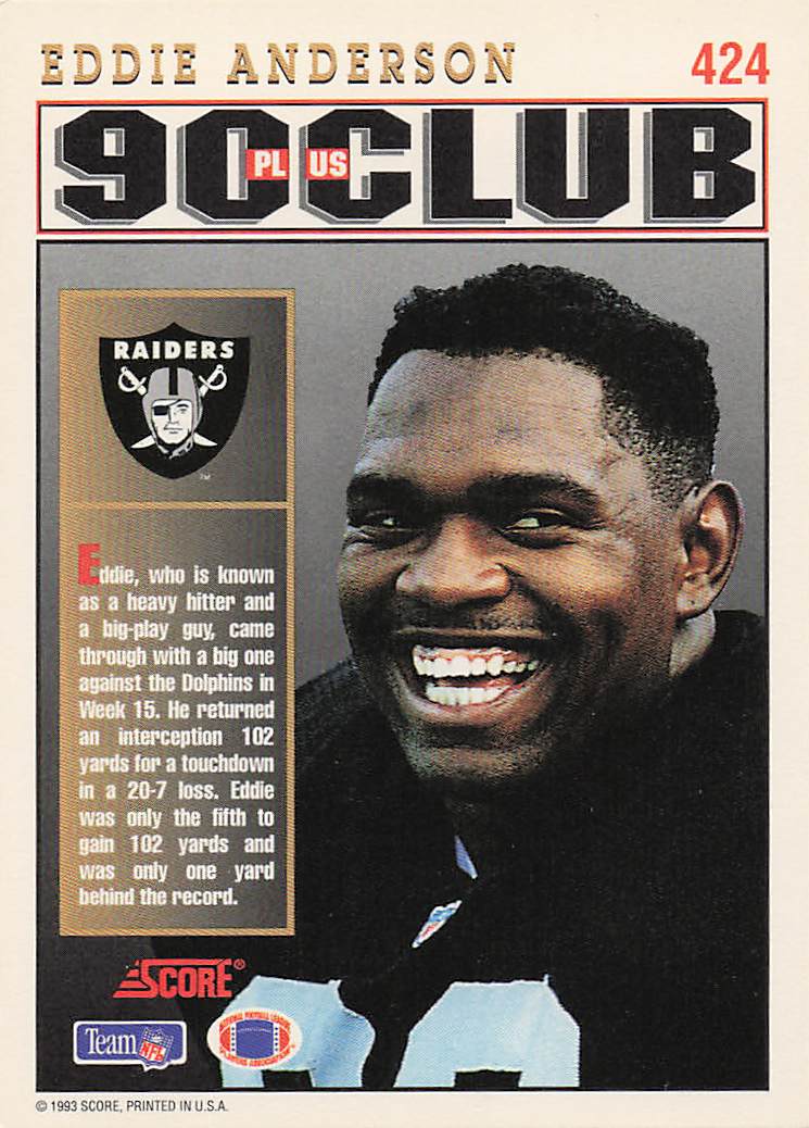 1993 Score Football Eddie Anderson #424