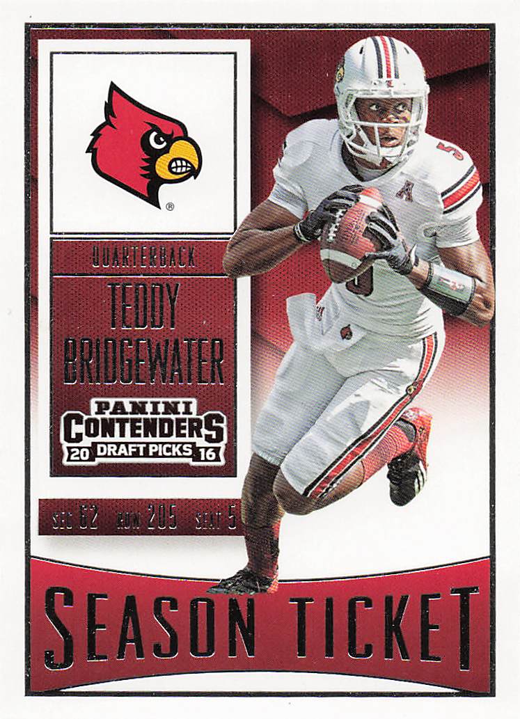 2016 Panini Contenders Draft Picks Football Teddy Bridgewater #91