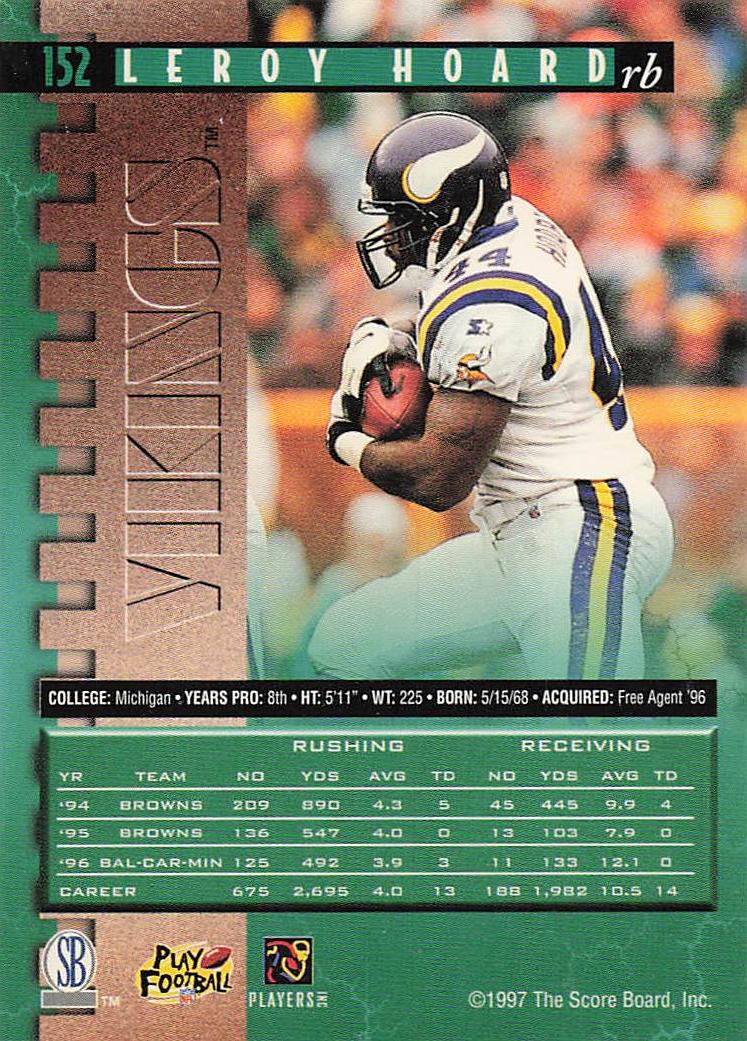 1997 Pro Line Football Leroy Hoard #152