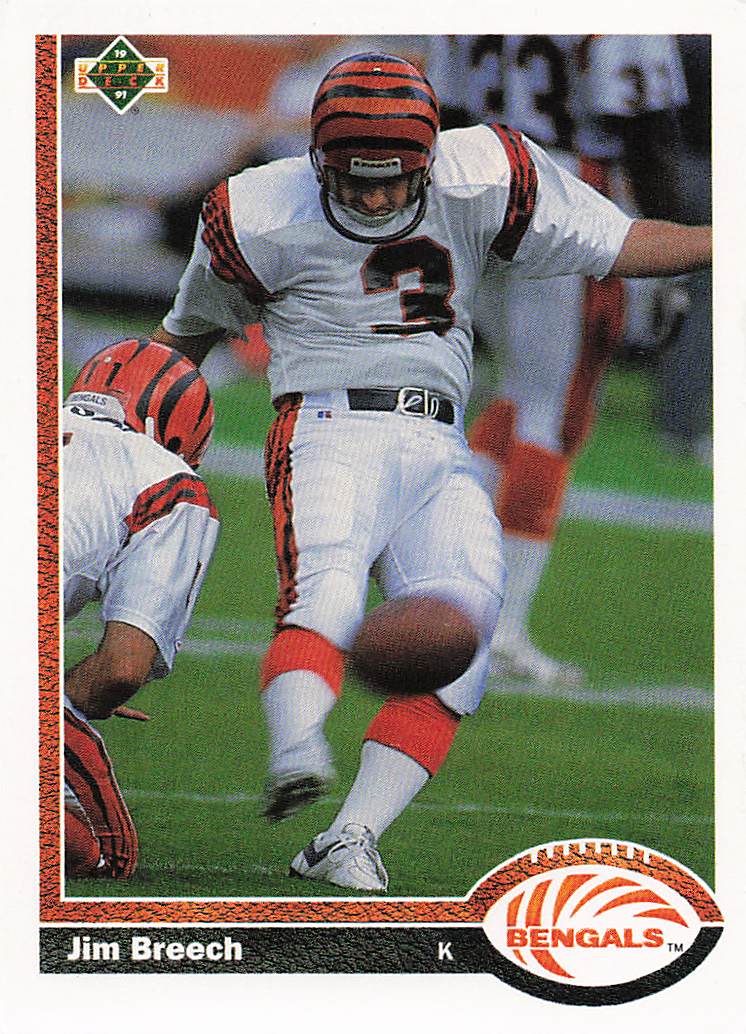 1991 Upper Deck Football Jim Breech #202b