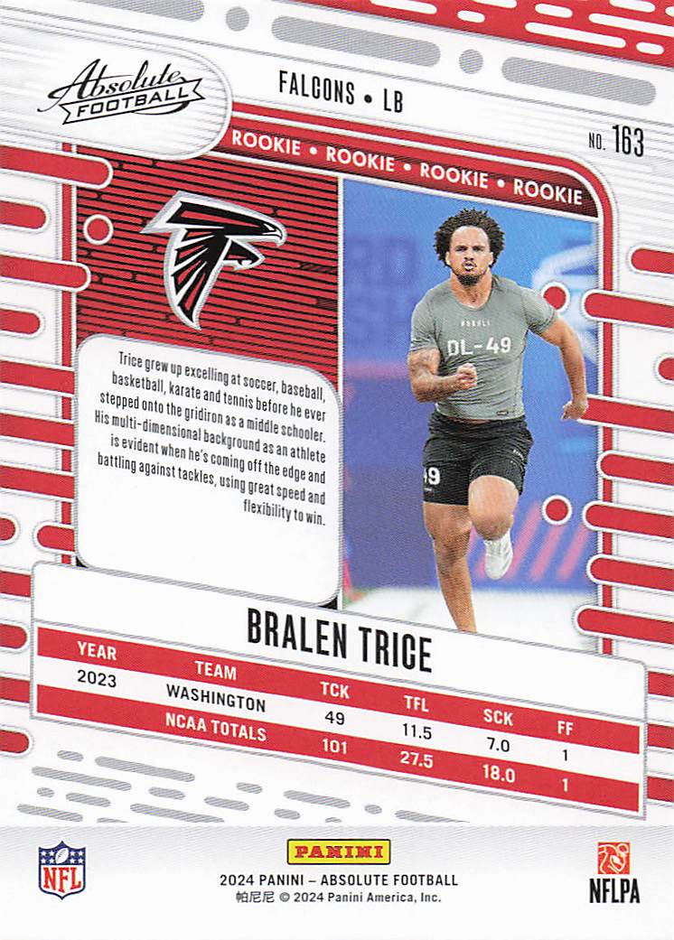 2024 Panini Absolute Football Blue Bralen Trice #163