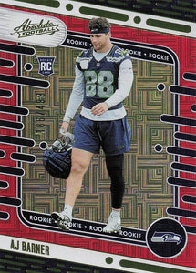 2024 Panini Absolute Football Red Squares 186/499 AJ Barner #184