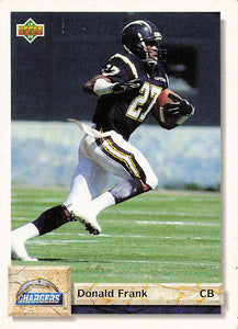 1992 Upper Deck Football Donald Frank #534 Rookie