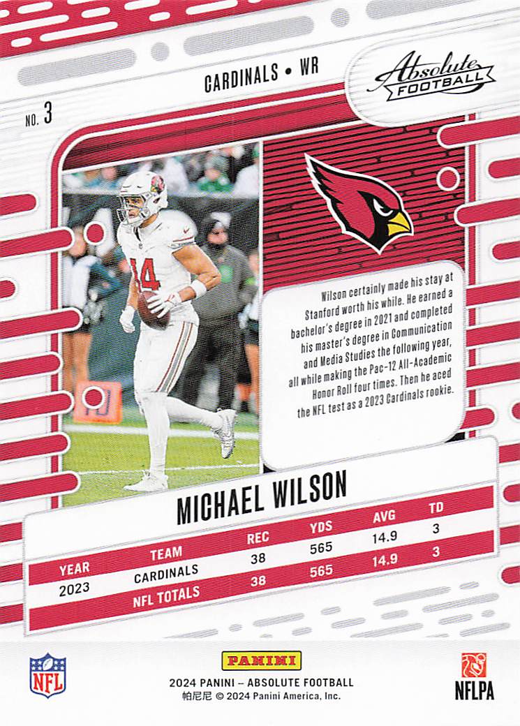 2024 Panini Absolute Football Retail Michael Wilson #3