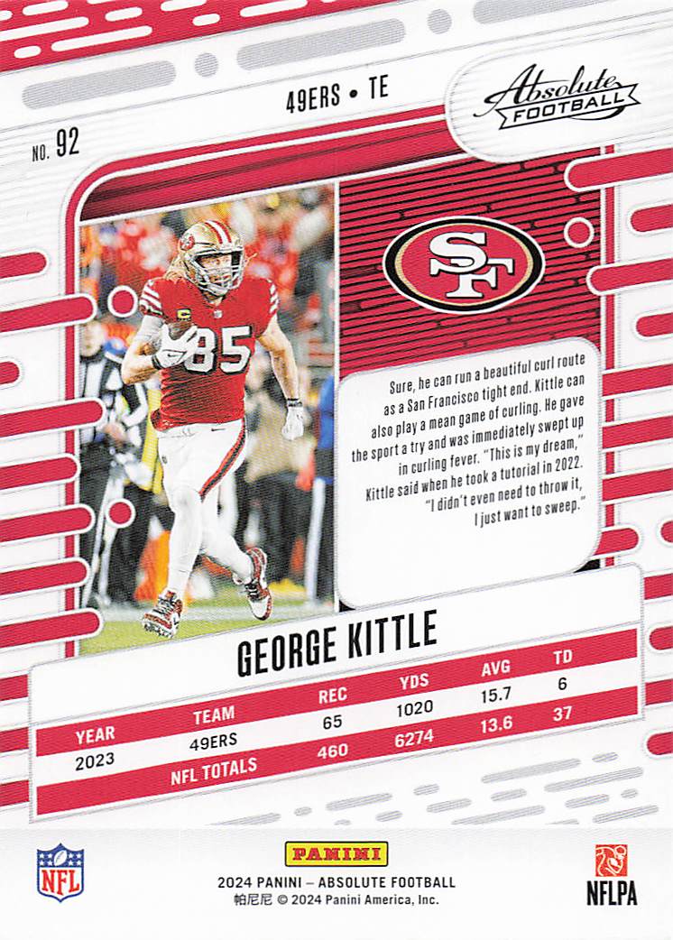 2024 Panini Absolute Football Retail George Kittle #92