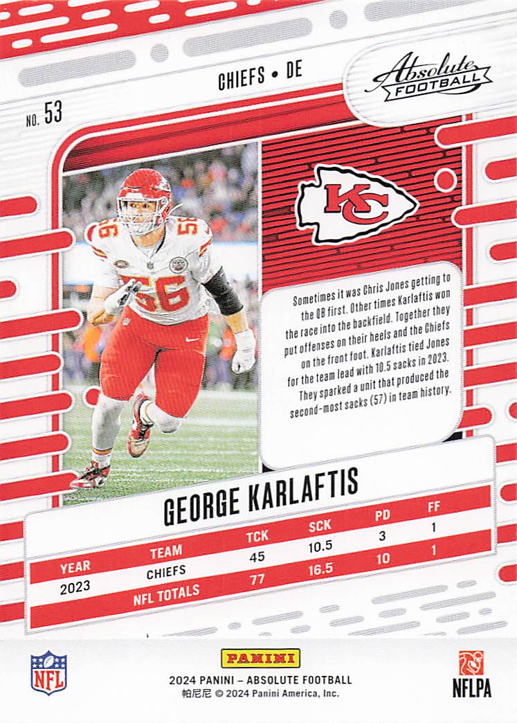 2024 Panini Absolute Football Retail George Karlaftis #53