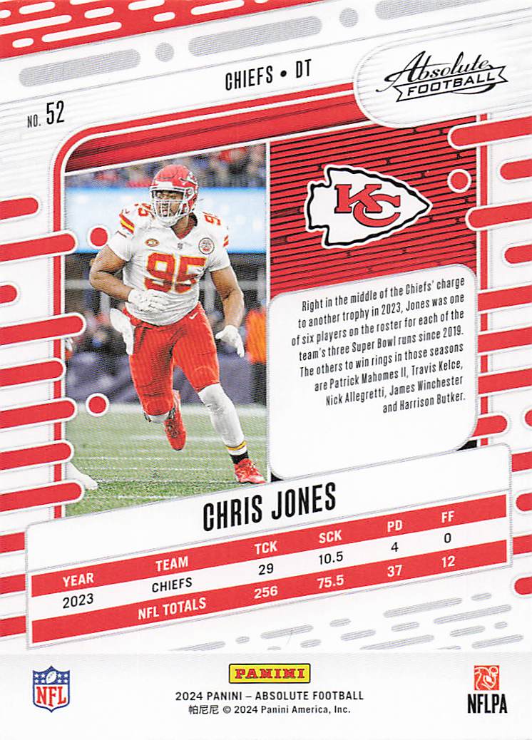 2024 Panini Absolute Football Retail Chris Jones #52
