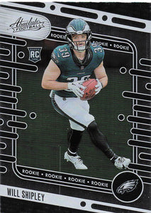 2024 Panini Absolute Football Retail Will Shipley #187 Rookie