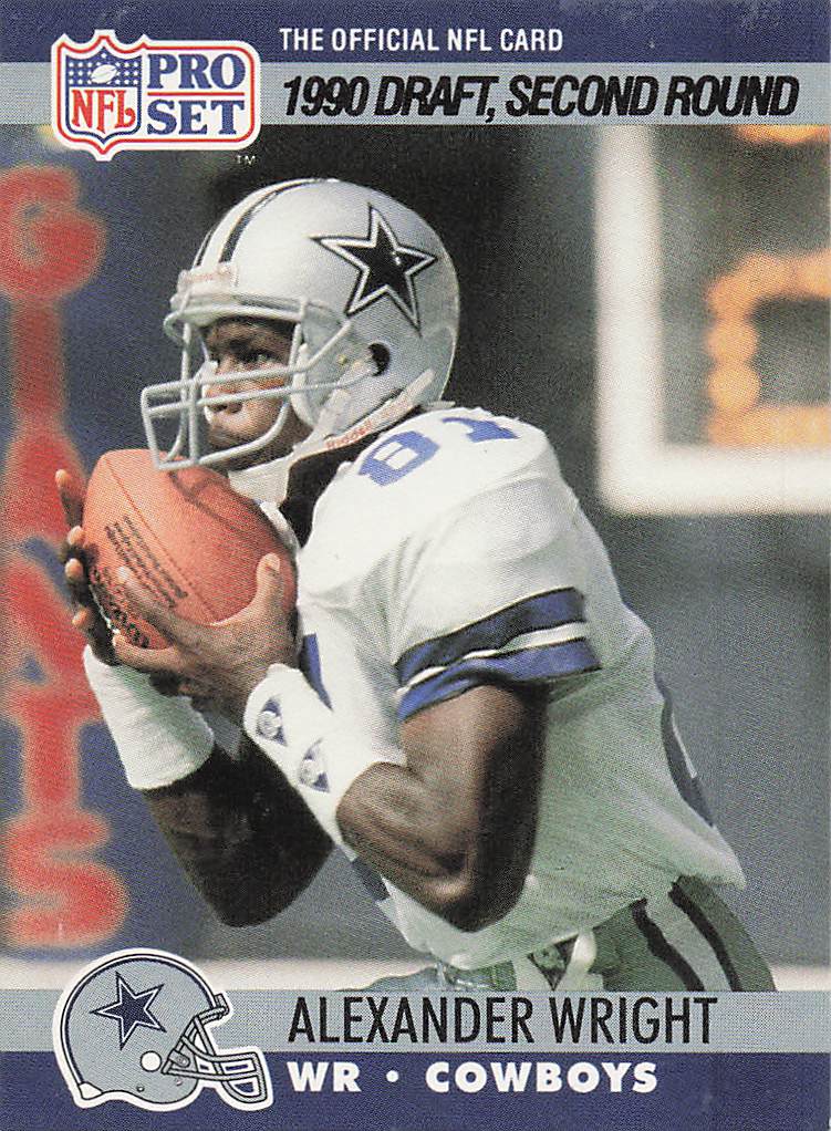 1990 Pro Set Football Alexander Wright #695 Rookie