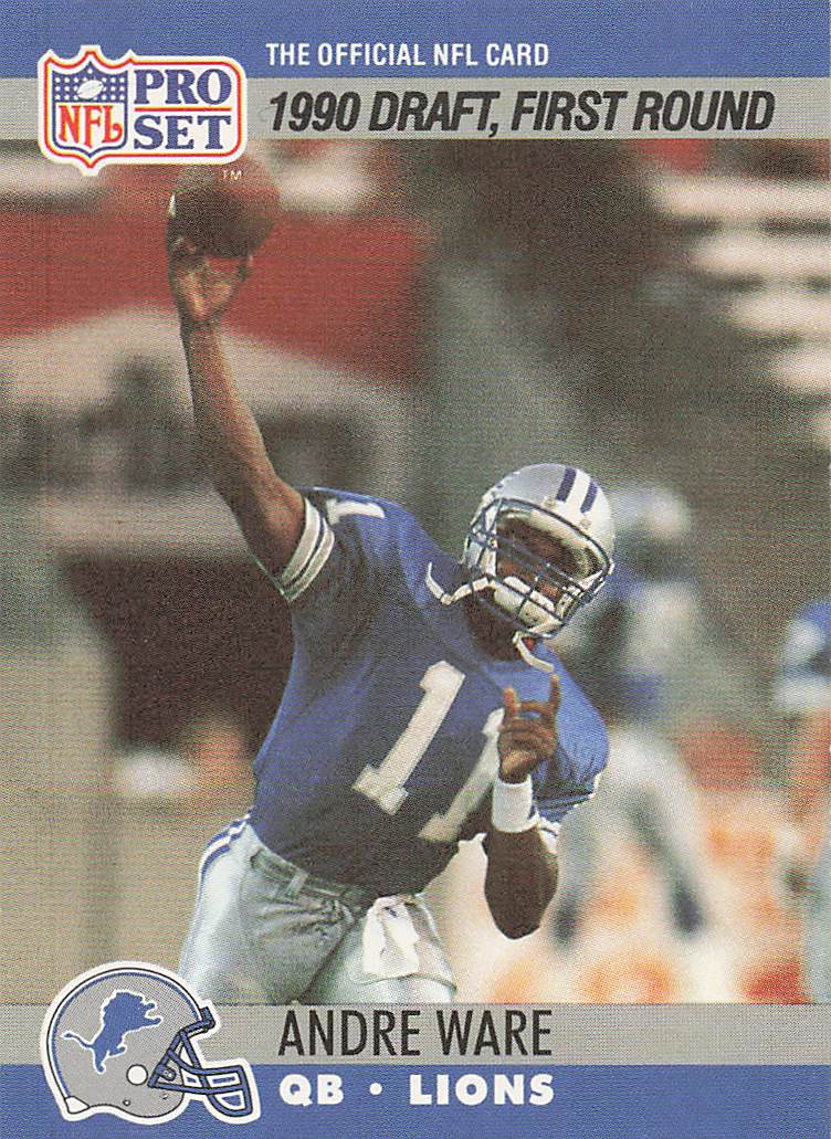 1990 Pro Set Football Andre Ware #675