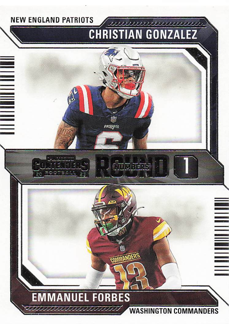 2023 Panini Contenders Round Numbers Christian Gonzalez / Emmanuel Forbes #3