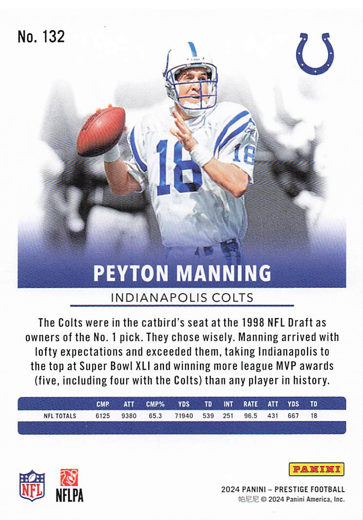 2024 Panini Prestige Football Peyton Manning #132