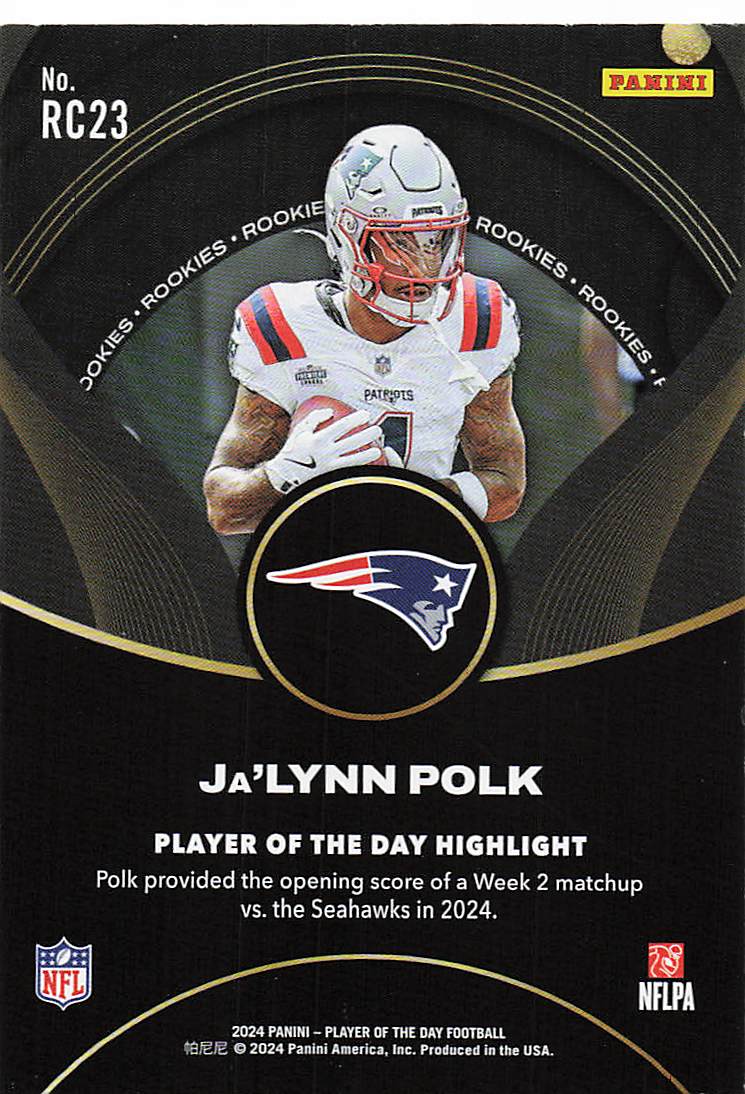 2024 Panini Player of the Day Football Rookies Ja'Lynn Polk #RC23