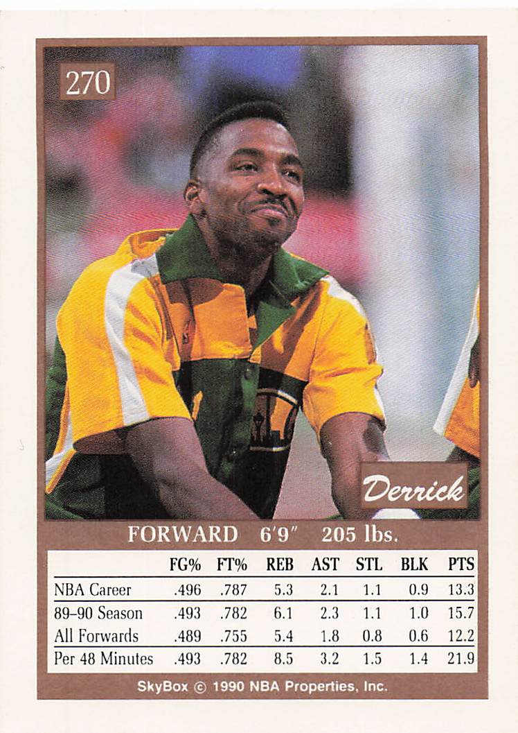 1990-91 SkyBox Basketball Derrick McKey #270