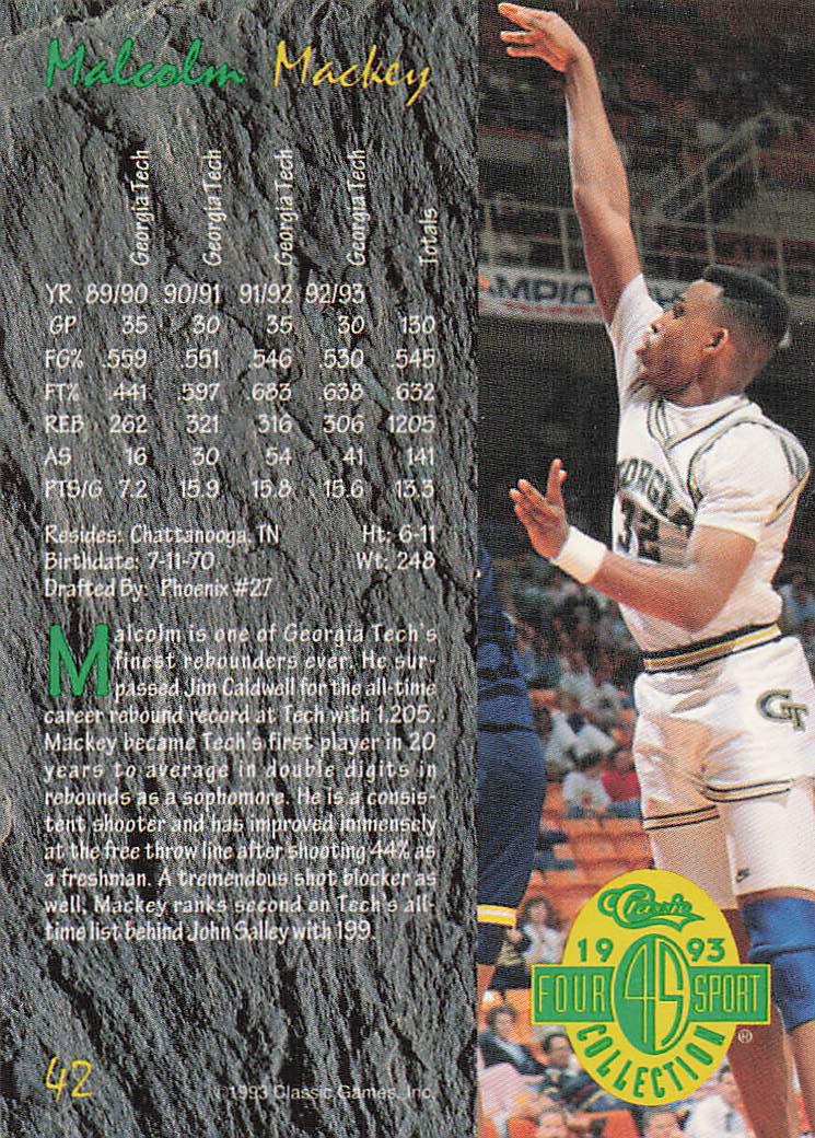 1993 Classic Four Sport Multisport Malcolm Mackey #42