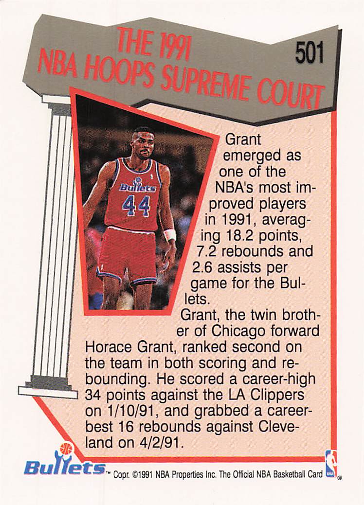 1991-92 Hoops Basketball Harvey Grant #501